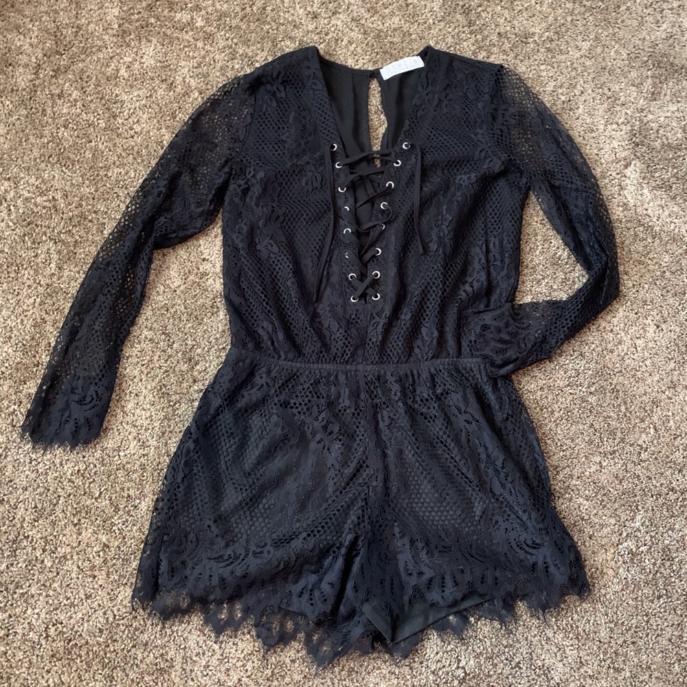 Long Sleeve Lace Romper